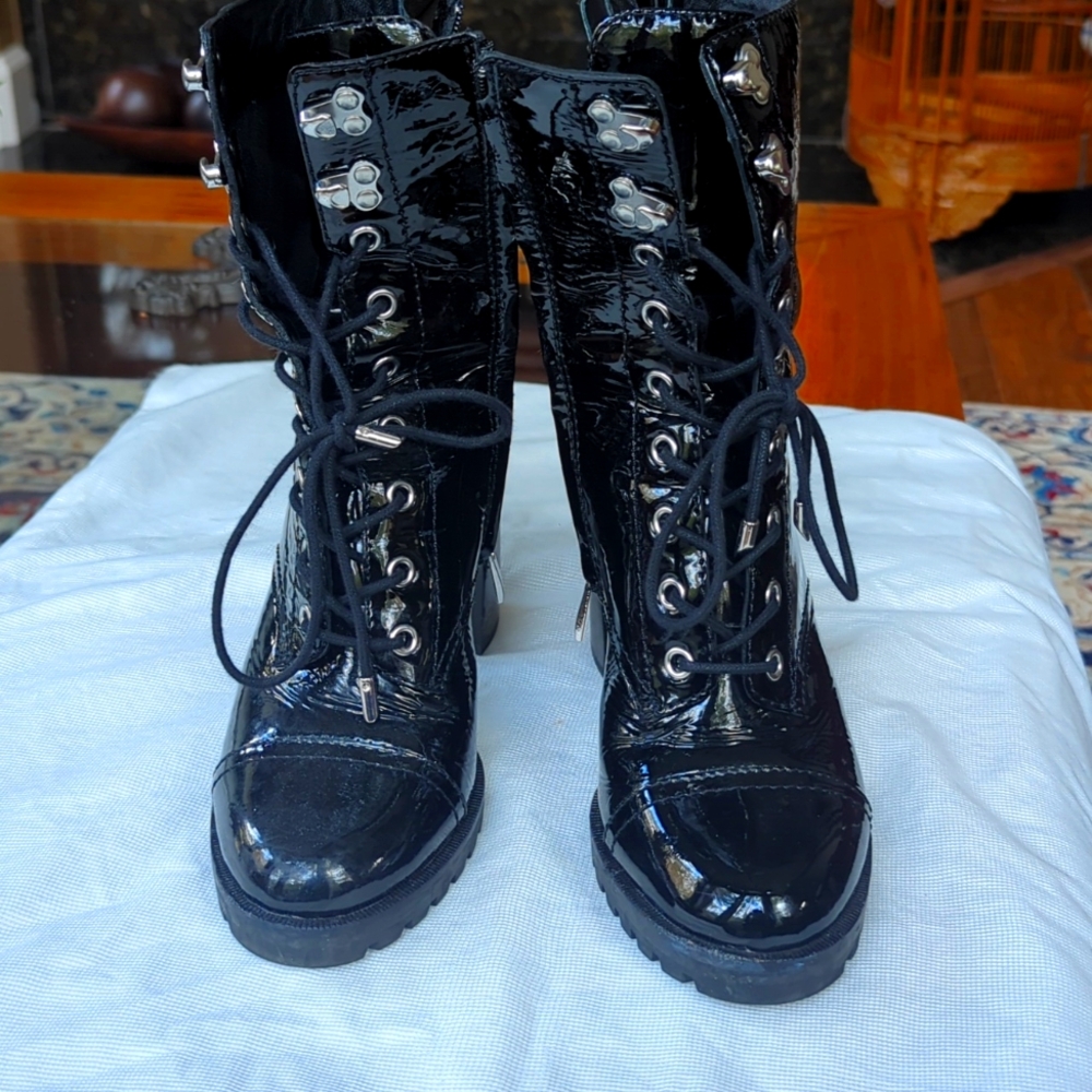 Paige Patent Combat Boots